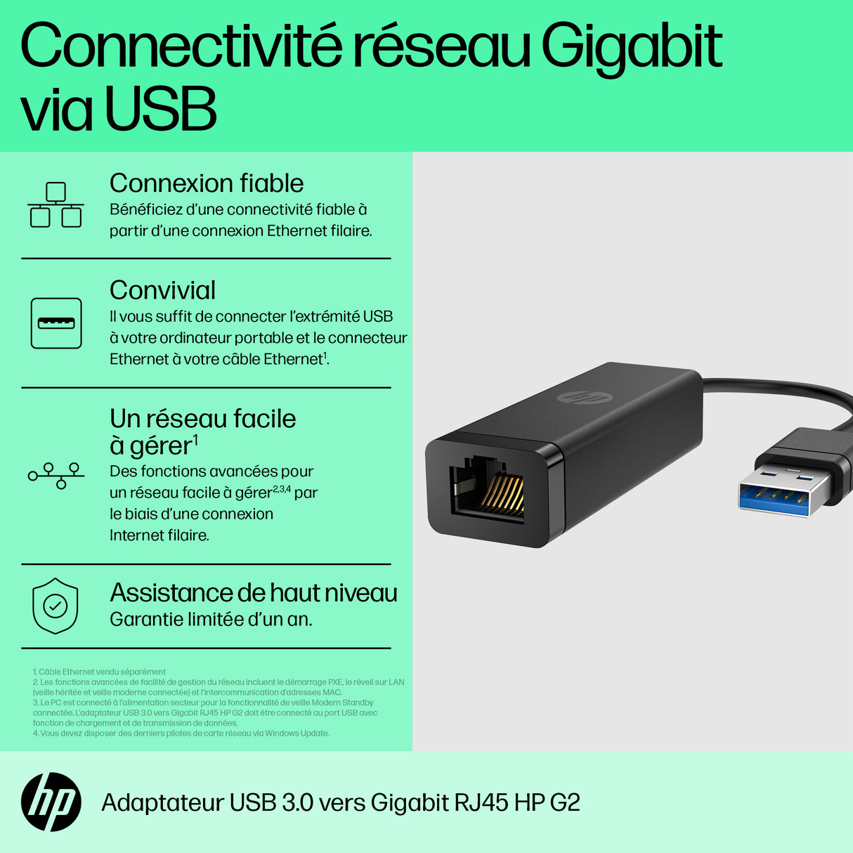 Adapter HP USB 3.0 to Gig RJ45 G2