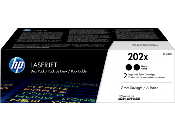 HP 202X Pack de 2 toners noir grande capacité LaserJet authentique