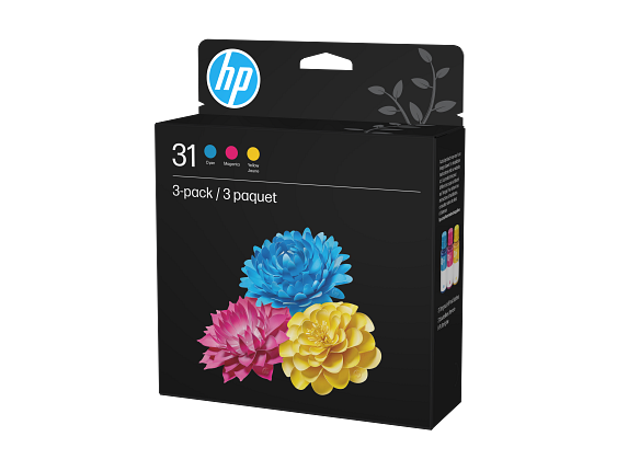 HP 31 Combo Bouteilles d’encre authentique CMJ (pack de 3)