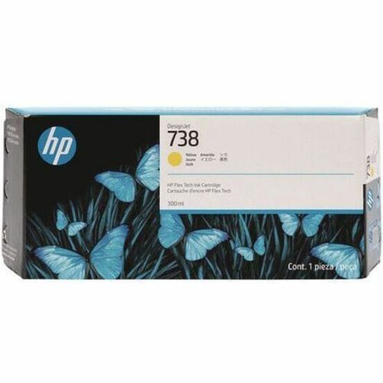 HP Cartouche d’encre DesignJet 738M, jaune, 300 ml