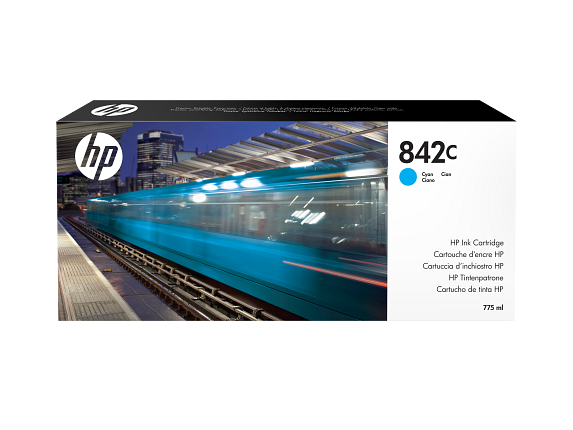 HP 842C cartouche d'encre PageWide XL cyan, 775 ml