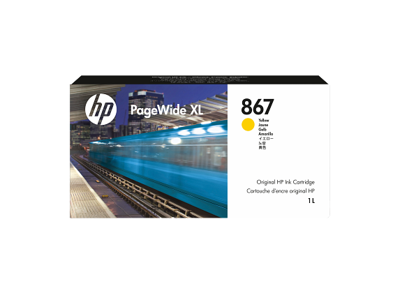 HP Cartouche d’encre 867 PageWide XL, jaune, 1 litre