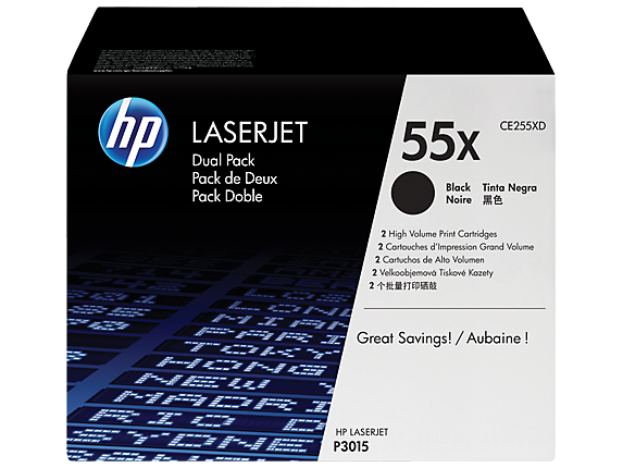HP 55X pack de 2 toners noir grande capacité authentiques
