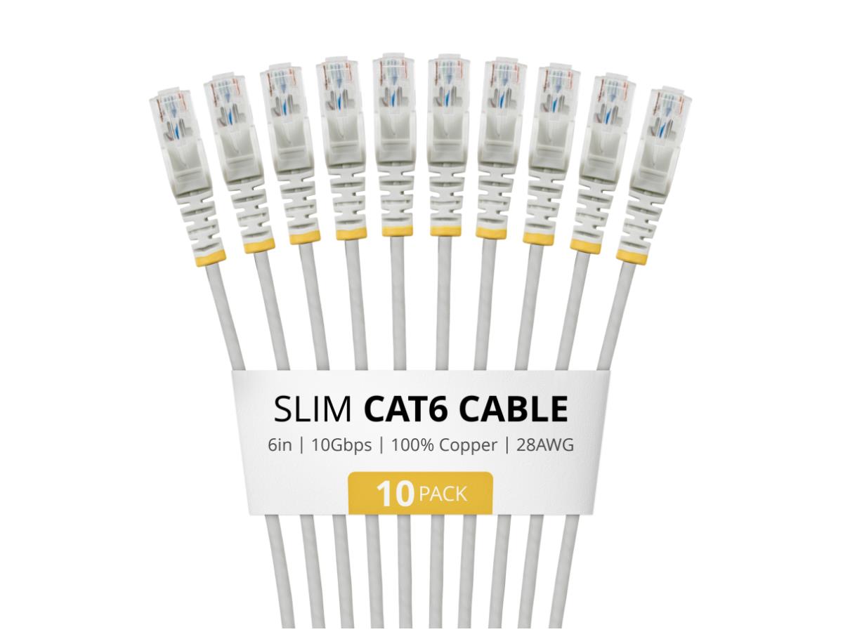 StarTech Network Cable - Slim Cat6 10Gbps, 6 in., 10 Pack