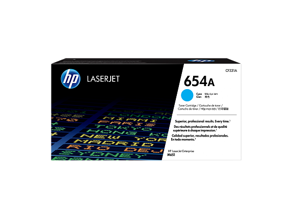 HP 654A toner cyan authentique LaserJet