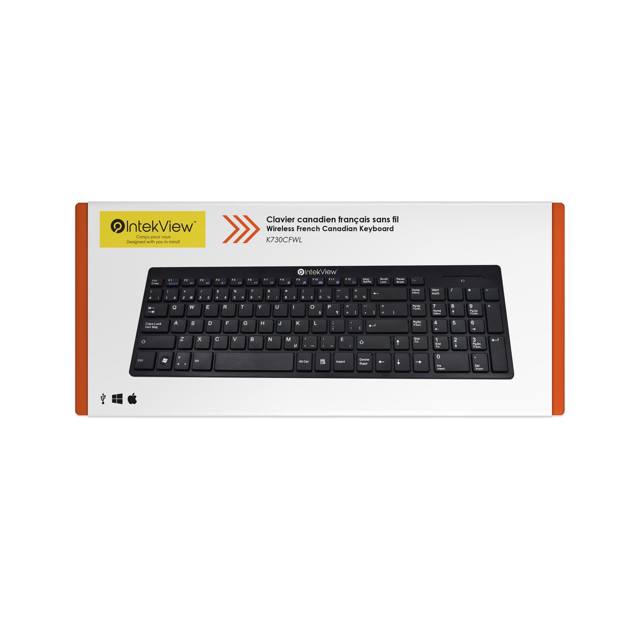 IntekView V.2 Keyboard - 2.4 GHz Slim Wireless FR-CA