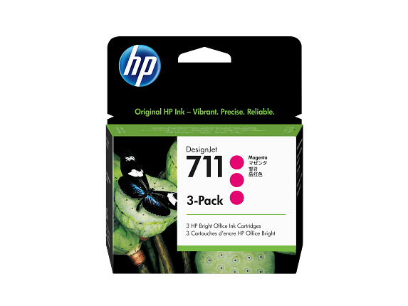 HP 711 pack de 3 cartouches d'encre DesignJet magenta, 29 ml