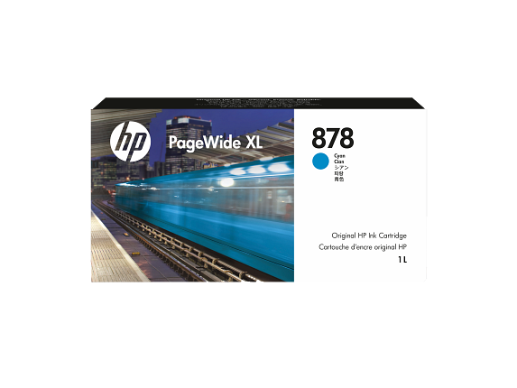 HP 878 1-liter Cyan PageWide XL Ink Cartridge