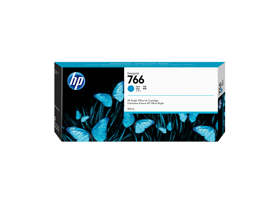HP 766 Cartouche d'encre DesignJet, cyan, 300 ml