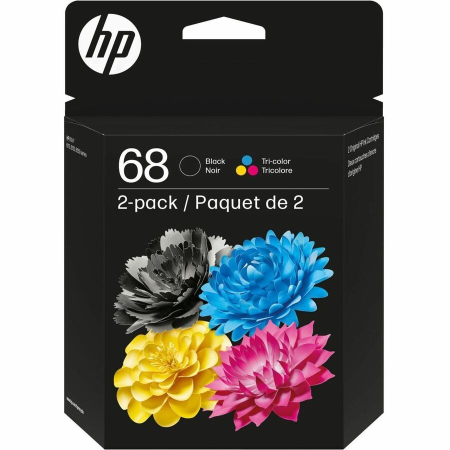 HP 68 Pack de 2 cartouches d’encre authentiques Noir/Trois couleurs