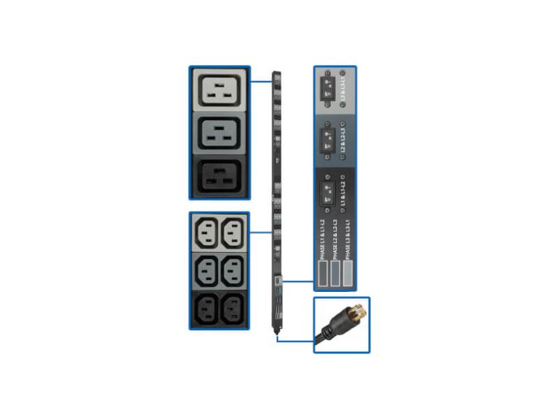 PDU Tripp Lite ‑ 3 phases, 8,6 kW, 36 C13, 6 C19, 6 NEMA, 0U