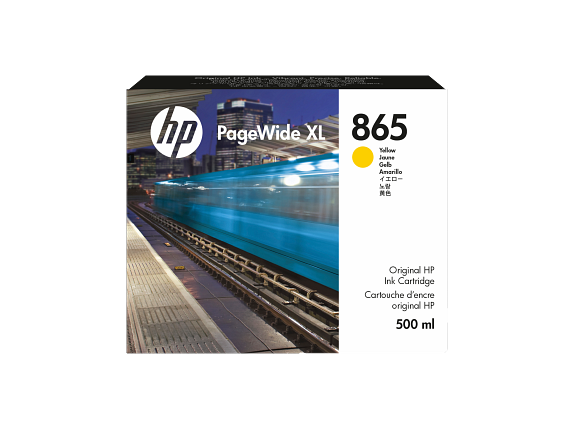 HP Cartouche d'encre 865 PageWide XL, jaune, 500 ml