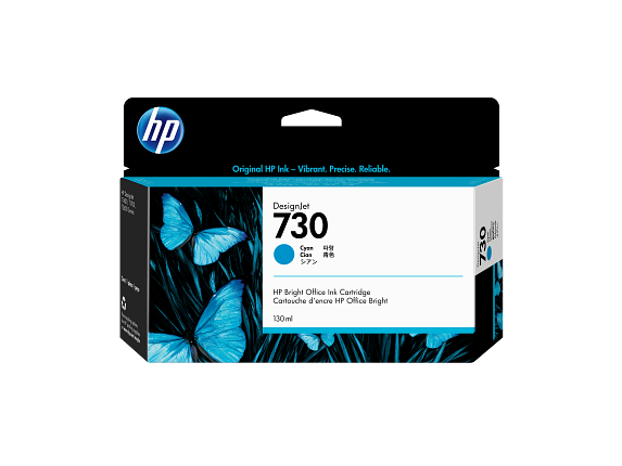 HP Cartouche d’encre 730 DesignJet cyan, 130 ml