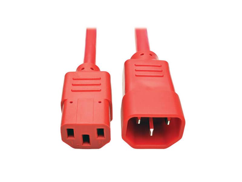 Tripp Lite Power Cord - C14 to C13, 10A, 18 AWG, 2 ft, Red