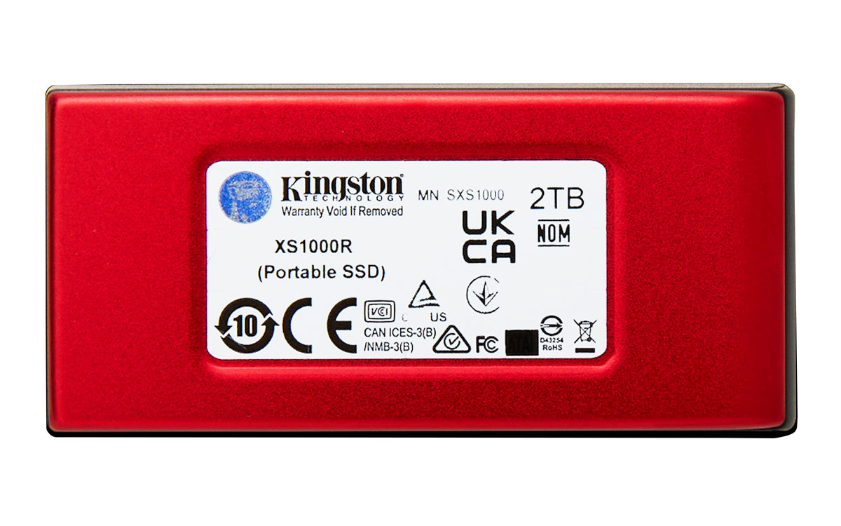 Disque SSD externe Kingston XS1000 ‑ 2 To USB 3.2 Gen 2, portable, rouge