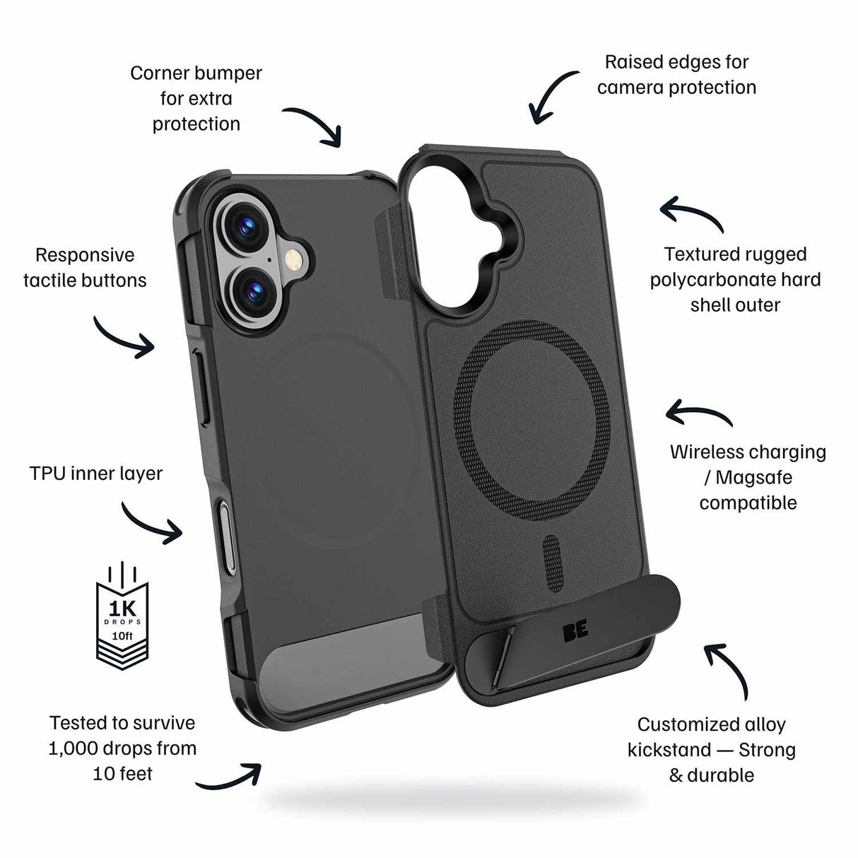 Armour Ultra MagSafe Case with Black Kickstand for iPhone 17