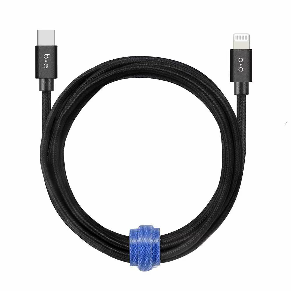 10ft Black USB-C to Lightning Braided Charge/Sync Cable