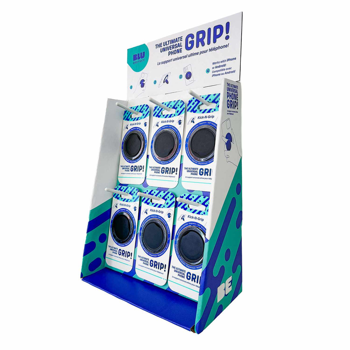 Counter Display with 6 Hooks for 24 Kick-N-Grip Units