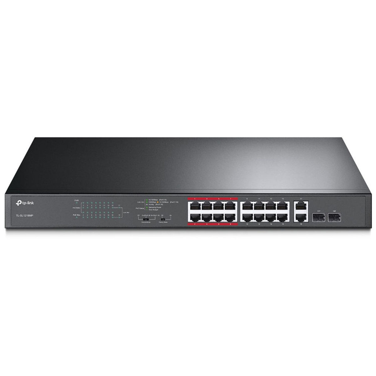 TP-Link JetStream™ 16 ports 10/100Mbps + commutateur PoE Gigabit non géré à 2 ports