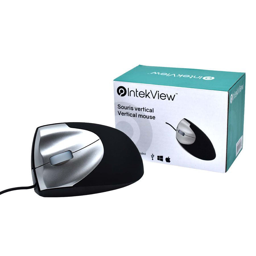 IntekView Mouse - Ergonomic Left-Handed USB Wired Vertical