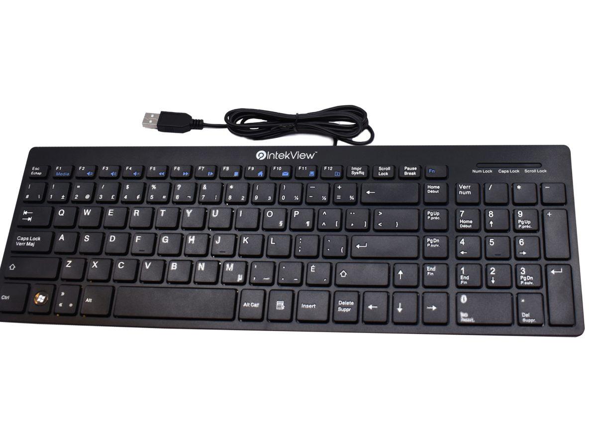 IntekView Nu-Tone Keyboard - Wired Slim USB FR-CA