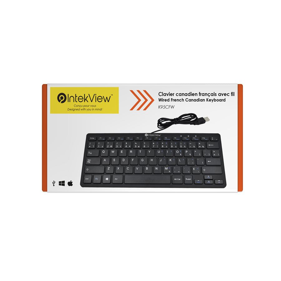 IntekView - Mini Wired 11-inch USB Keyboard FR-CA