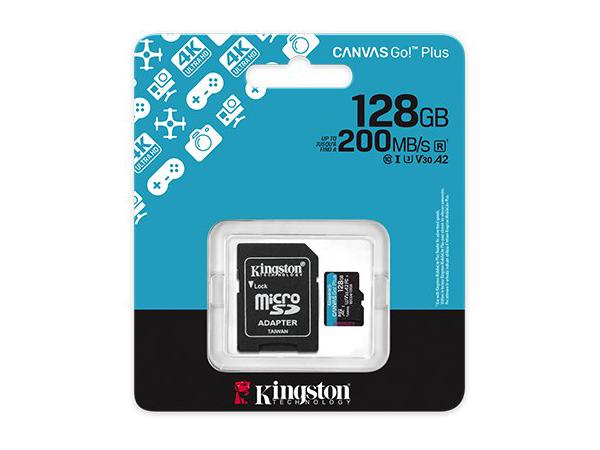 Kingston Canvas Go Plus microSDXC Card - 128GB UHS-I U3 V30 200MB/s