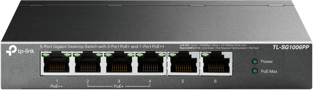 TP-Link TL-SG1006PP commutateur réseau Non-géré Gigabit Ethernet (10/100/1000)