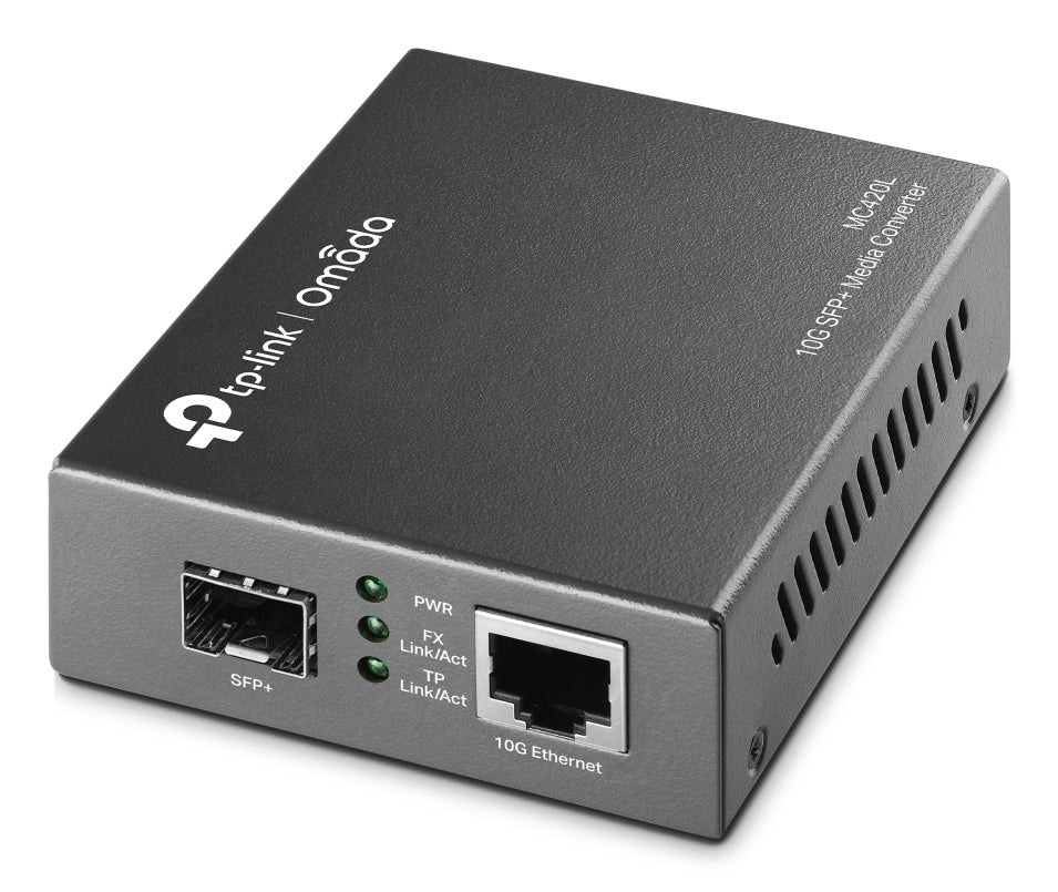 TP-Link Omada MC420L convertisseur de support réseau 10000 Mbit/s Multimode, Monomode Noir
