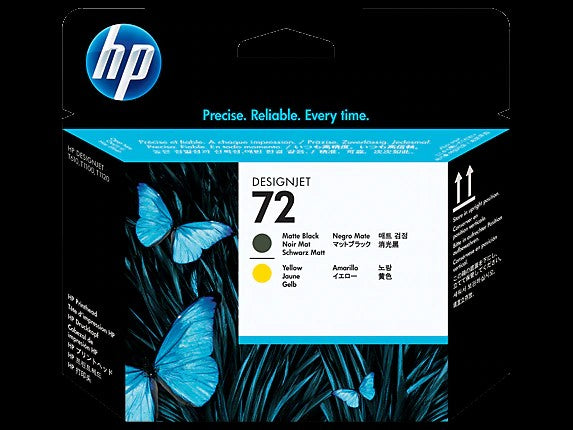 HP 72 tête d'impression DesignJet noir mat et jaune