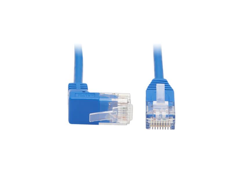 Câble réseau Tripp Lite ‑ Cat6 UTP, angle haut, 7 pi, bleu