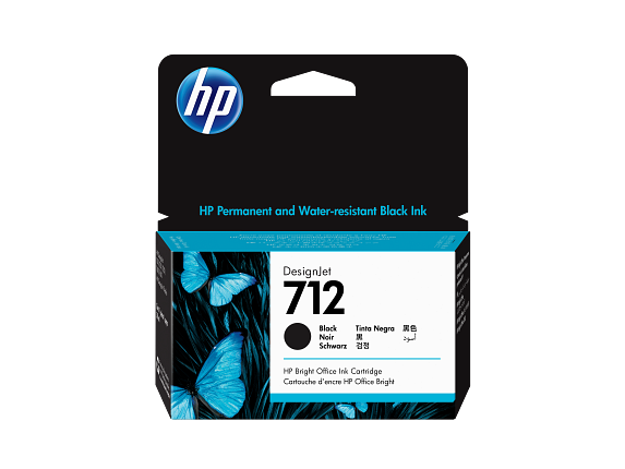 HP Cartouche d'encre DesignJet 712, noir, 38 ml