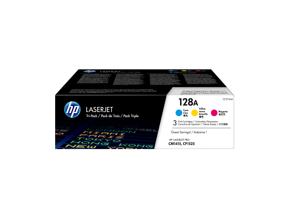 HP 128A pack de 3 toners LaserJet cyan/magenta/jaune authentiques