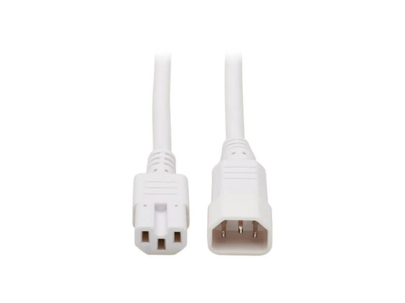Tripp Lite Power Cable - C14 to C15, Heavy-Duty, 15A, 14 AWG, 6 ft., White
