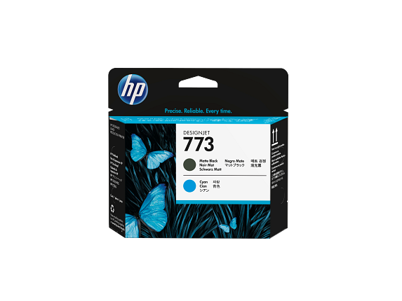 HP 773 tête d'impression DesignJet noir mat/cyan