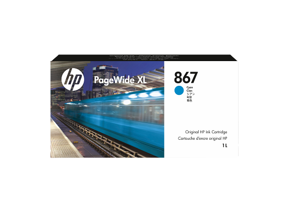 HP Cartouche d’encre 867 PageWide XL, cyan, 1 litre