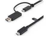 StarTech USB-C Cable - 10 Gbps, 100W PD, 1 m, with USB-A Adapter