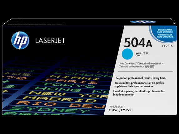 HP 504A toner LaserJet cyan authentique
