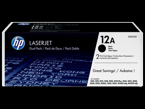 HP 12A pack de 2 toners LaserJet noir authentiques