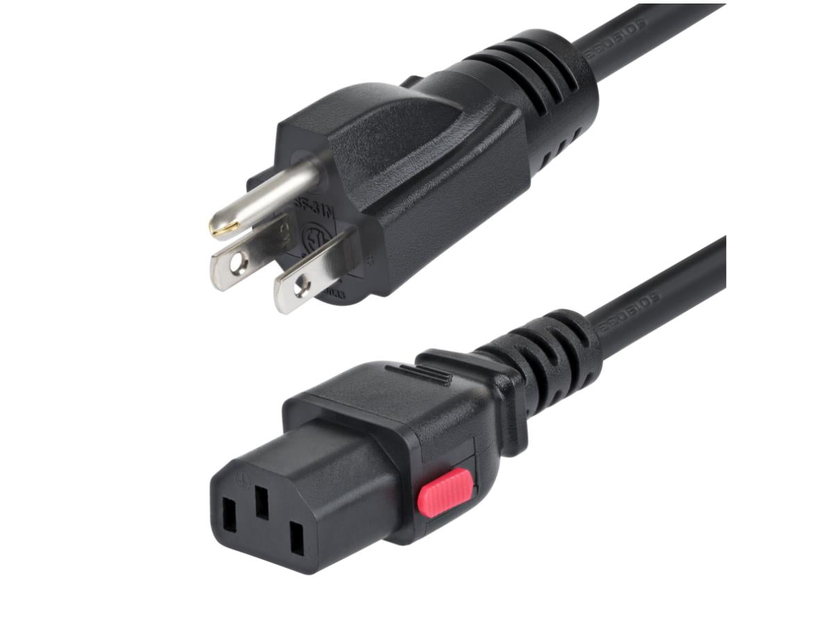 StarTech Power Cord - NEMA 5-15P to Lockable C13, 10 ft