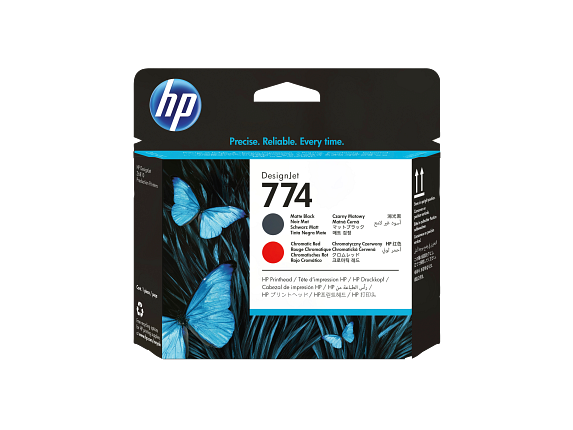HP Tête d’impression 774 DesignJet noir mat/rouge chromatique