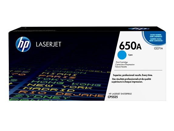 HP 650A toner LaserJet cyan authentique
