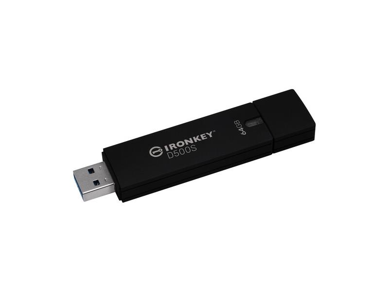 Kingston IronKey D500S USB Flash Drive - 64GB, FIPS 140-3 Encrypted, AES-256
