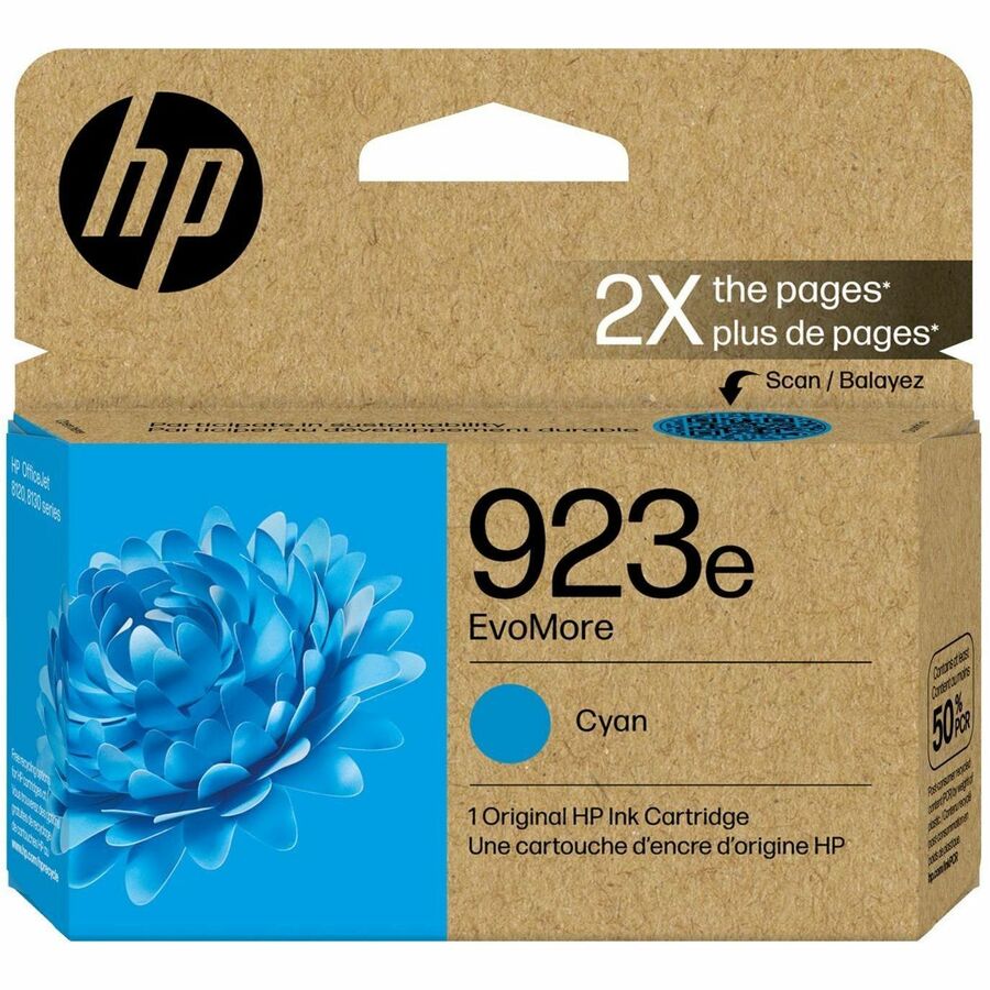 HP 923e Cartouche d’encre authentique Cyan EvoMore
