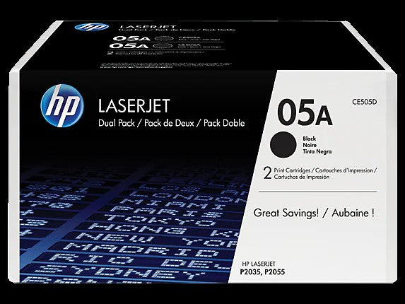 HP Pack de 2 toners noirs authentiques 05A LaserJet