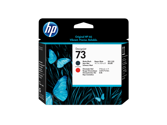 HP 73 tête d'impression DesignJet noir mat et rouge chromatique