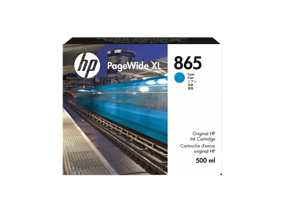 HP Cartouche d'encre 865 PageWide XL, cyan, 500 ml