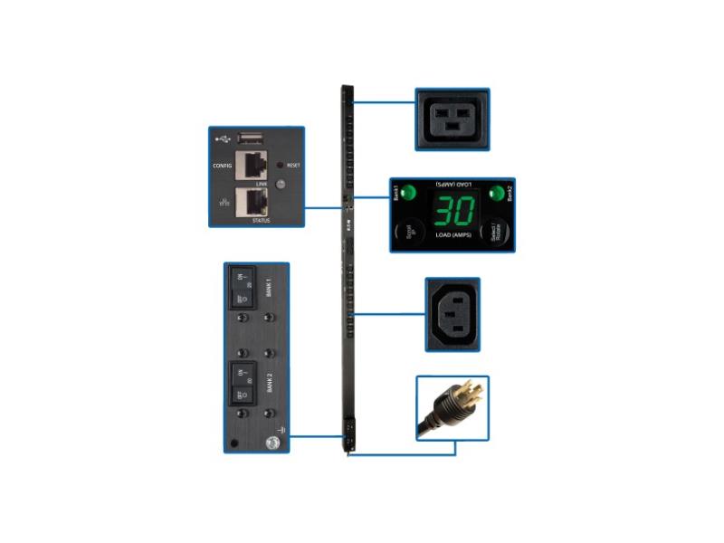 PDU Tripp Lite ‑ 5/5,8 kW, commuté, C19, interface LX