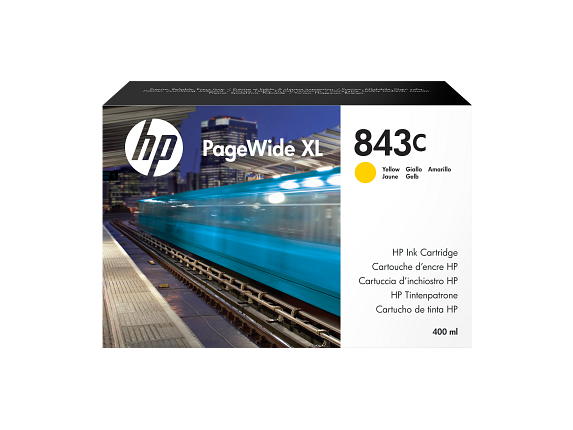 HP 843C cartouche d'encre PageWide XL jaune grande capacité 400 ml
