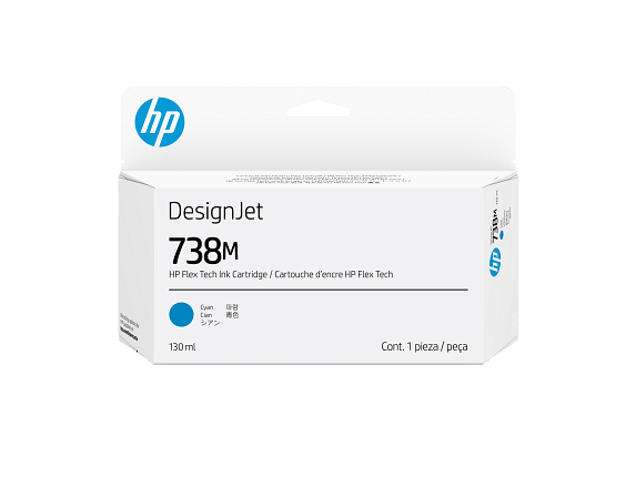 HP Cartouche d’encre DesignJet 738M, cyan, 130 ml
